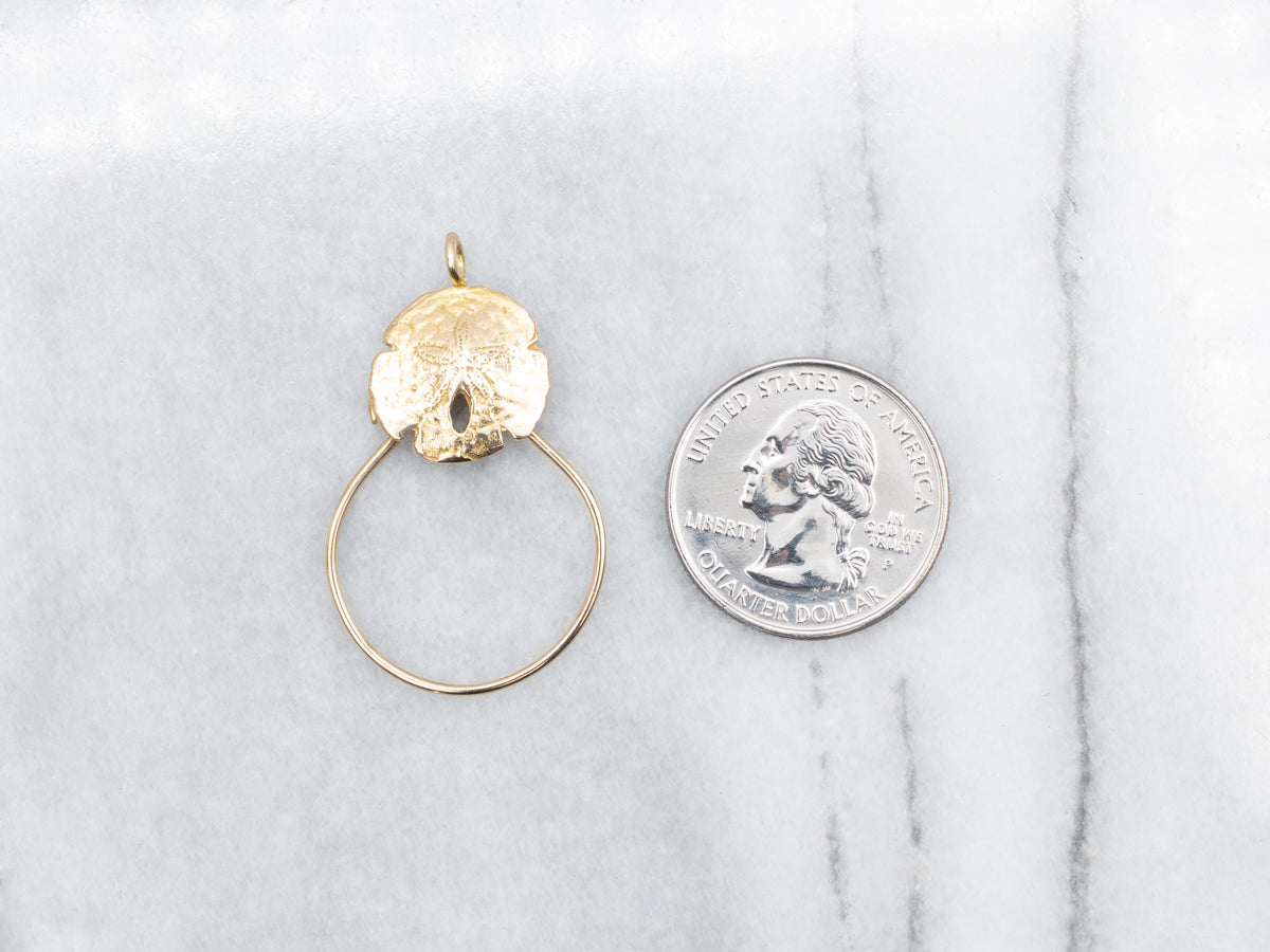 Gold Sand Dollar Charm Holder