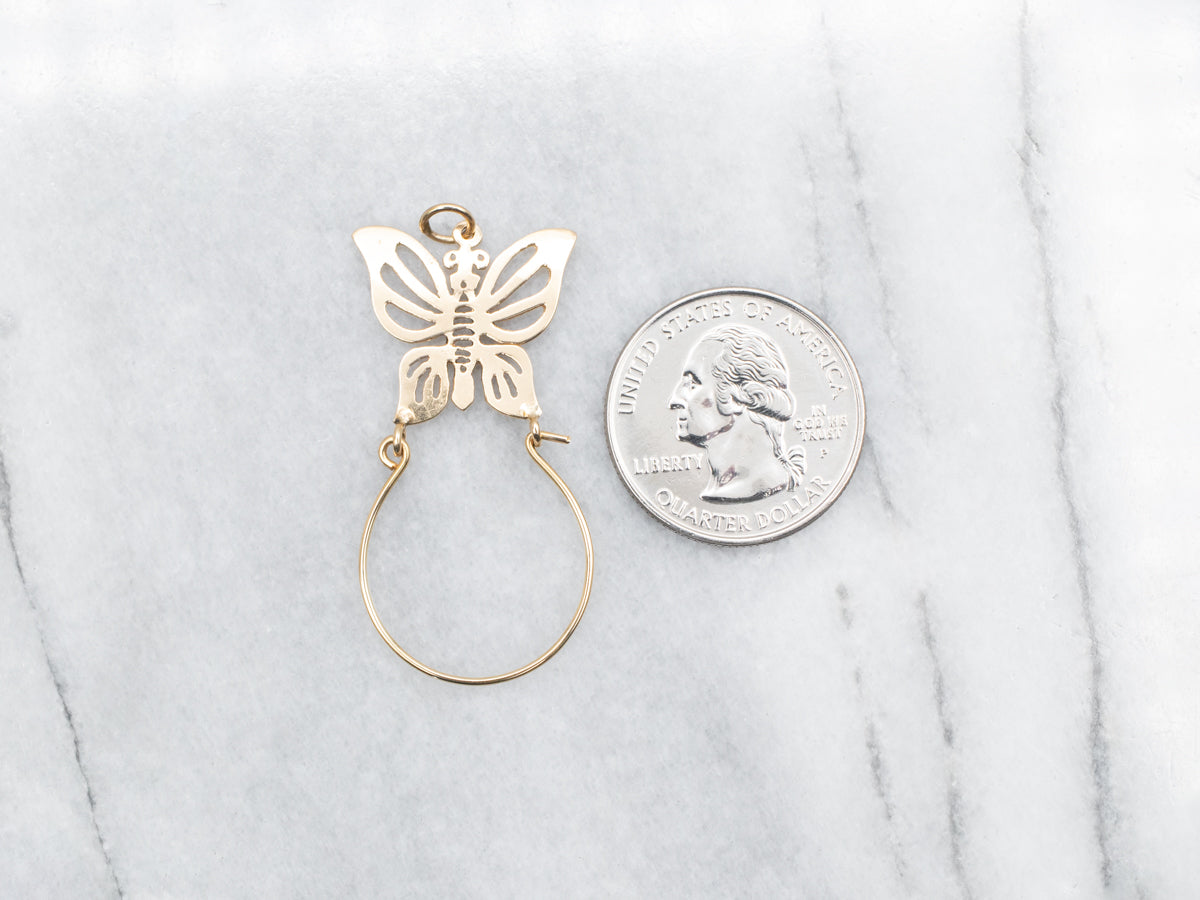 Sweet Gold Butterfly Charm Holder
