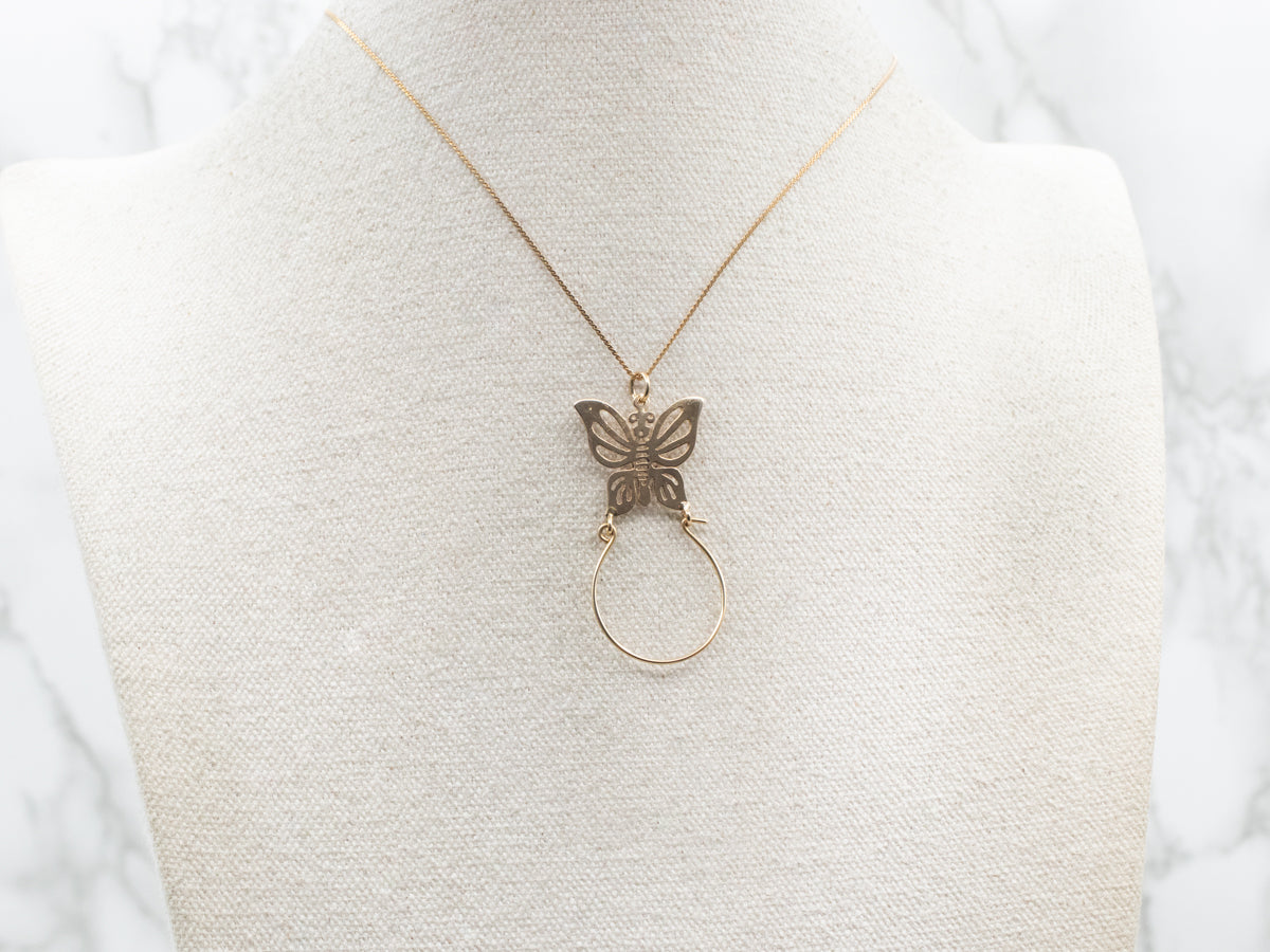 Sweet Gold Butterfly Charm Holder