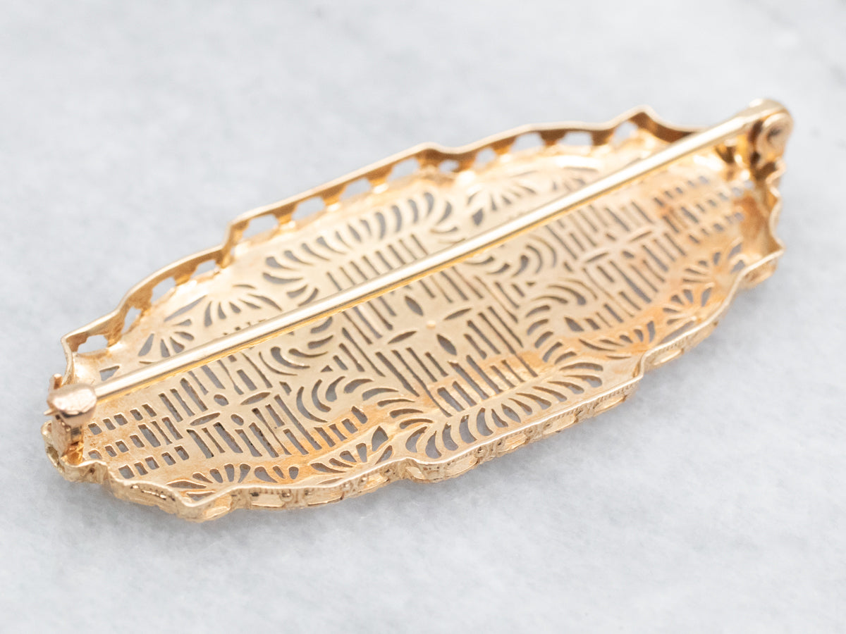 Gorgeous 1920's Floral Filigree Brooch
