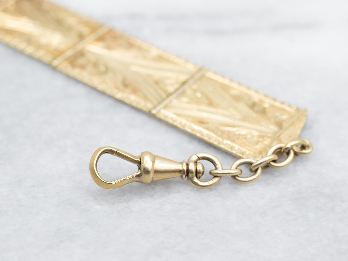 Ornate Etched Panel Antique Pocket Watch Fob