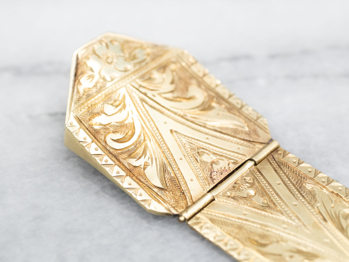 Ornate Etched Panel Antique Pocket Watch Fob