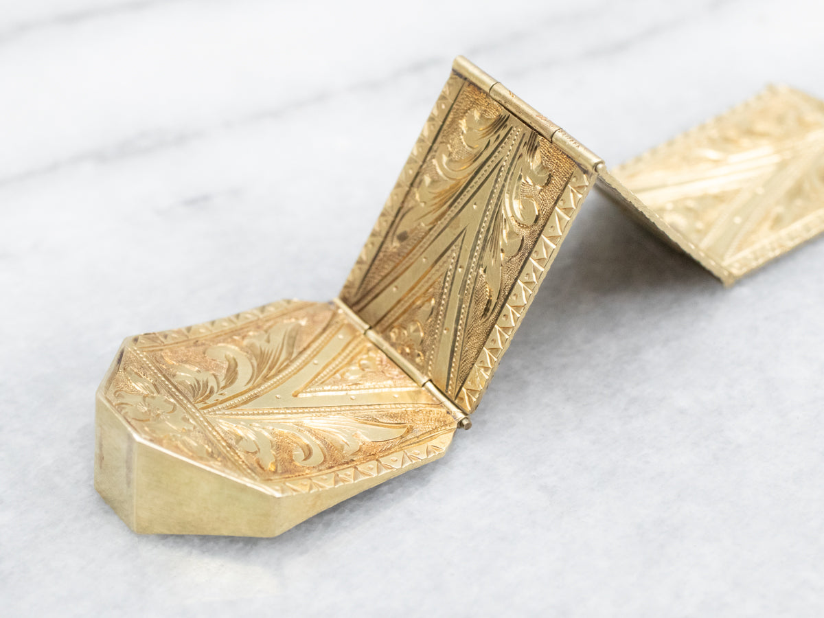 Ornate Etched Panel Antique Pocket Watch Fob