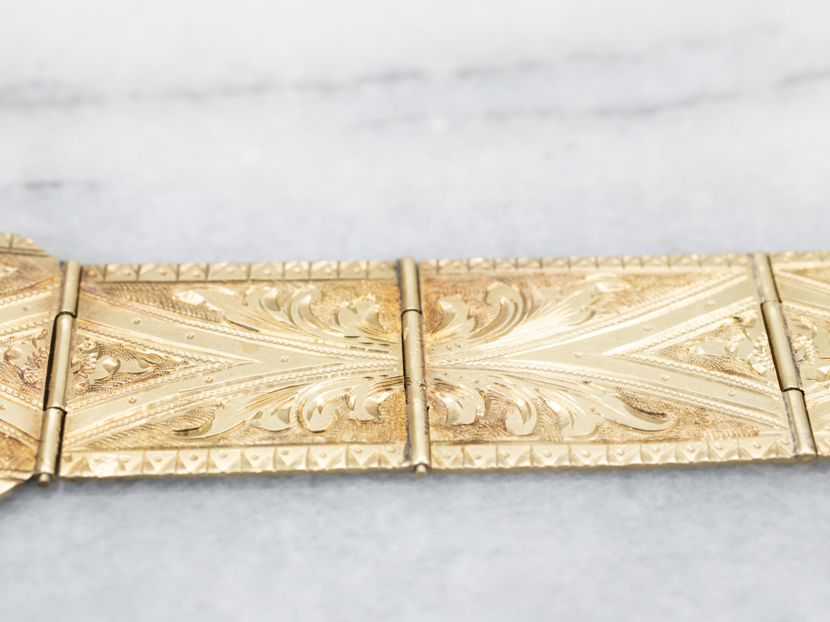 Ornate Etched Panel Antique Pocket Watch Fob