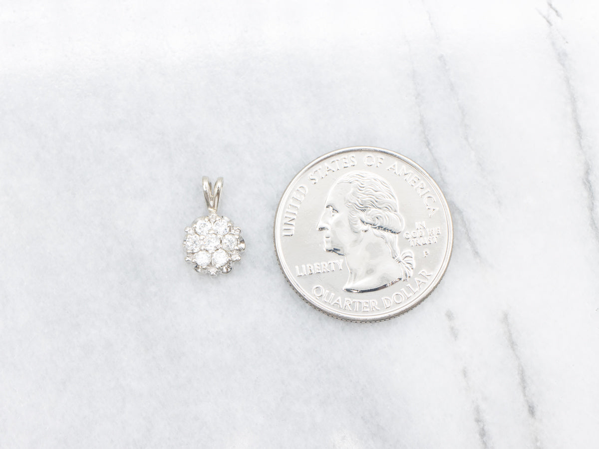 White Gold Brilliant Diamond Cluster Pendant