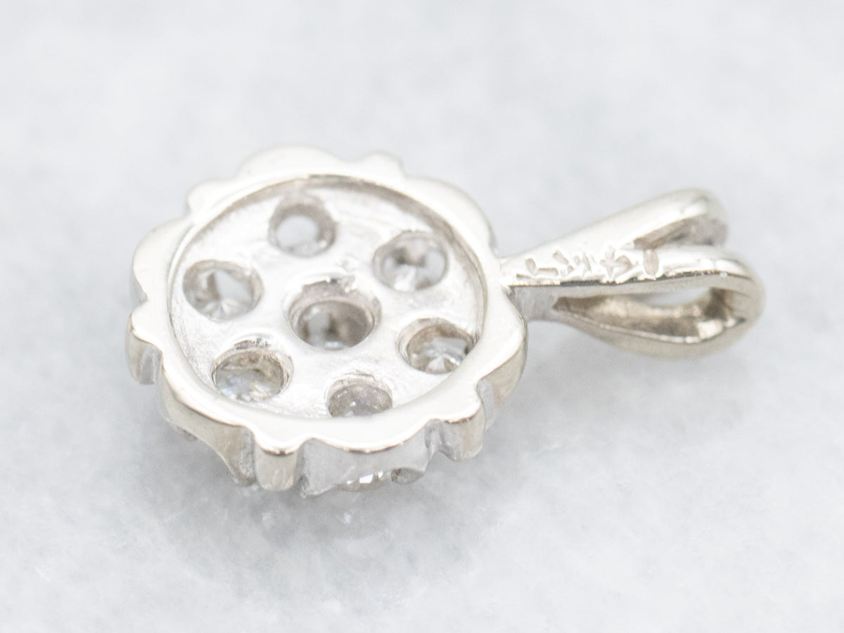 White Gold Brilliant Diamond Cluster Pendant