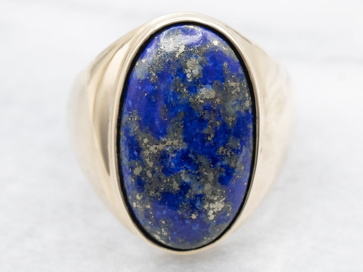 Men&#39;s Vintage Lapis Lazuli Statement Ring