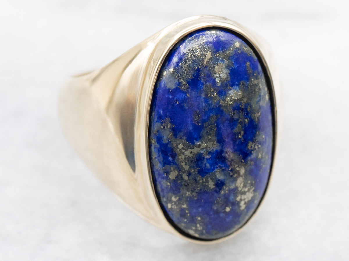 Men's Vintage Lapis Lazuli Statement Ring