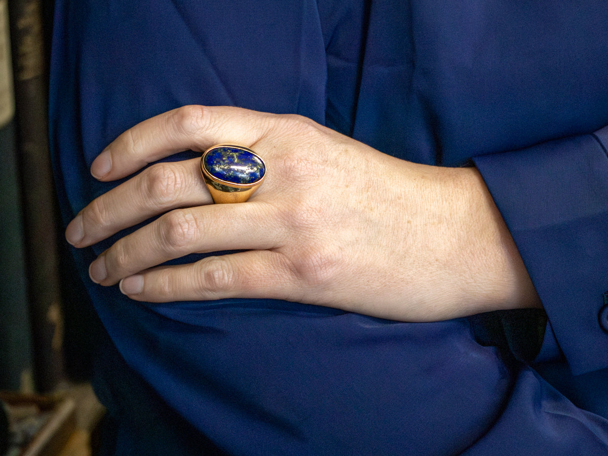 Men's Vintage Lapis Lazuli Statement Ring
