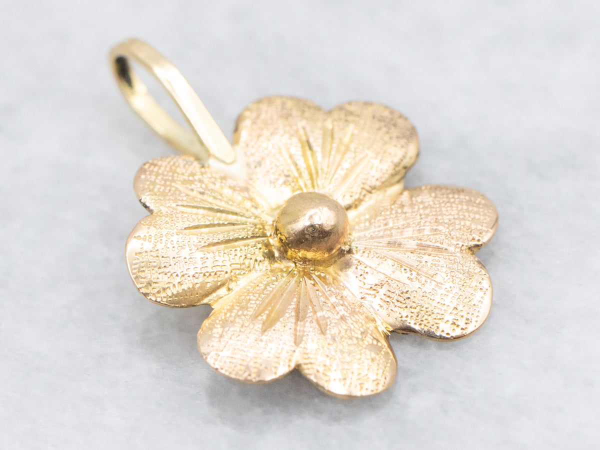 Gold Four Leaf Clover Pendant