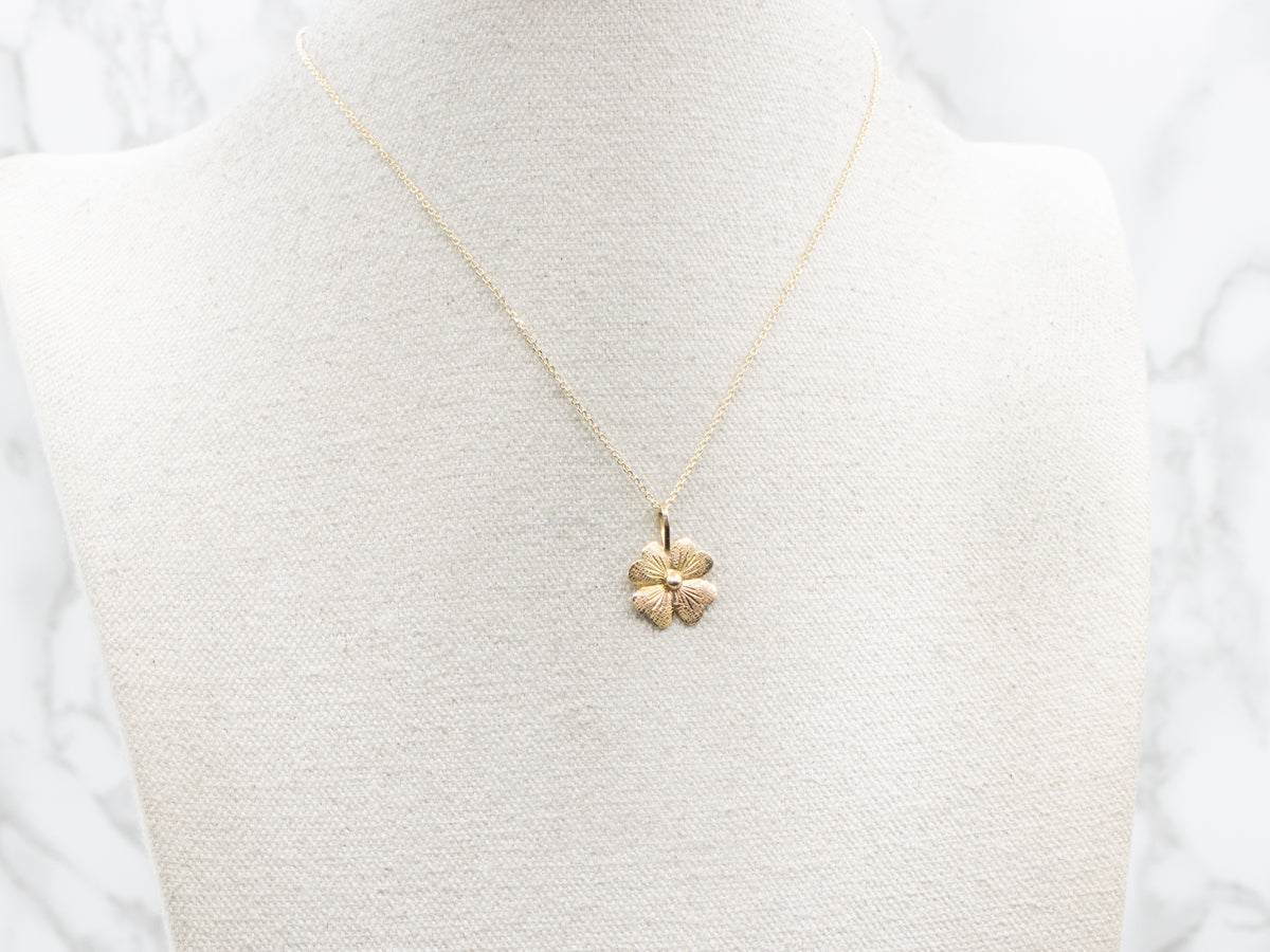 Gold Four Leaf Clover Pendant