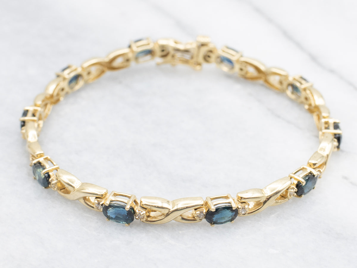 Sapphire and Diamond Infinity Link Bracelet