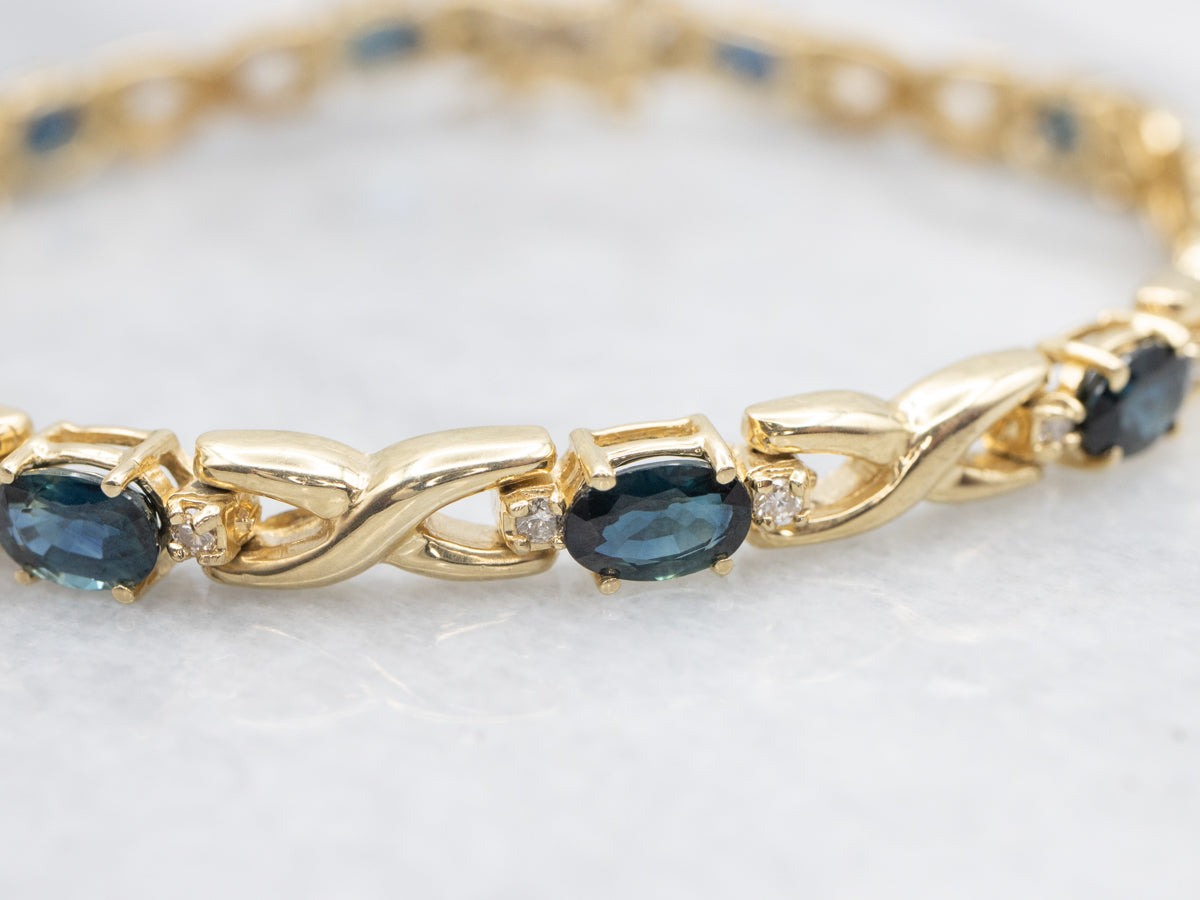 Sapphire and Diamond Infinity Link Bracelet
