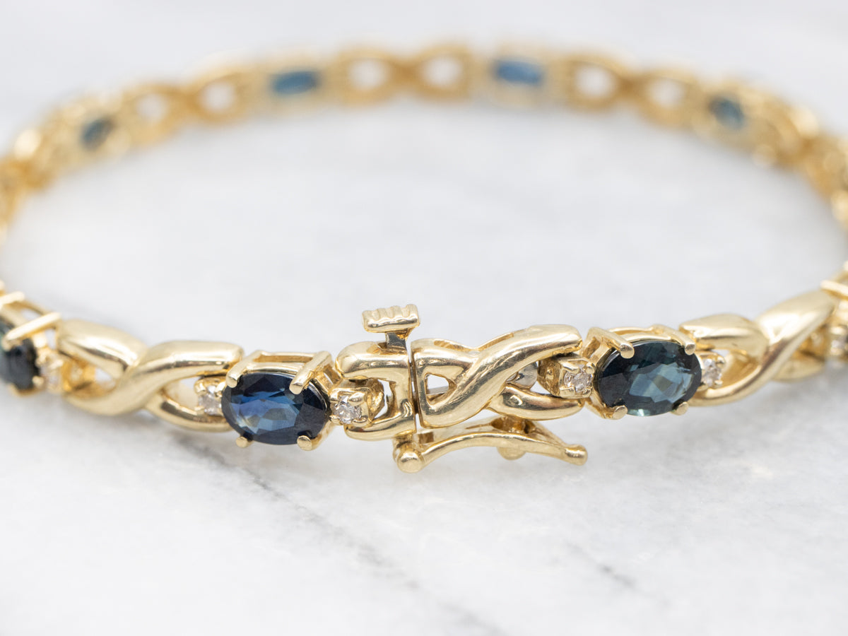 Sapphire and Diamond Infinity Link Bracelet