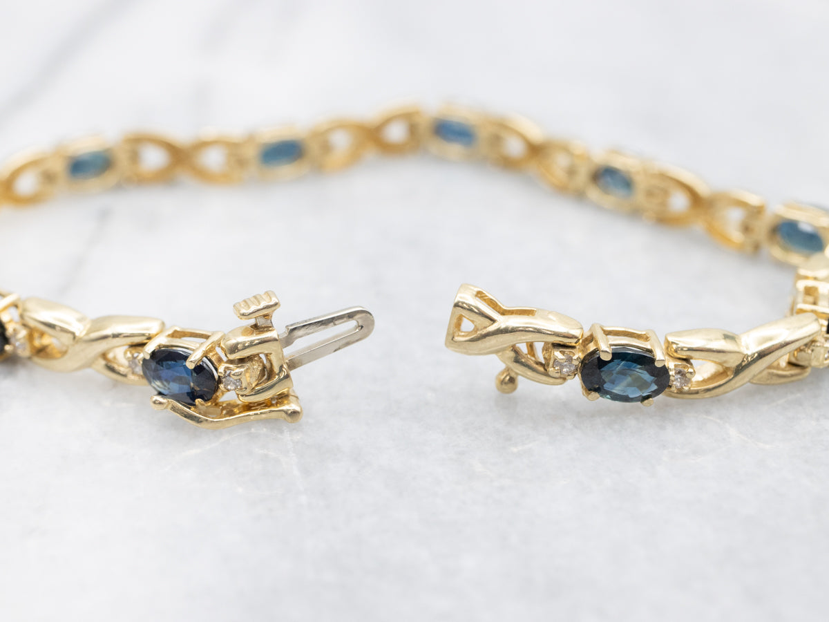 Sapphire and Diamond Infinity Link Bracelet