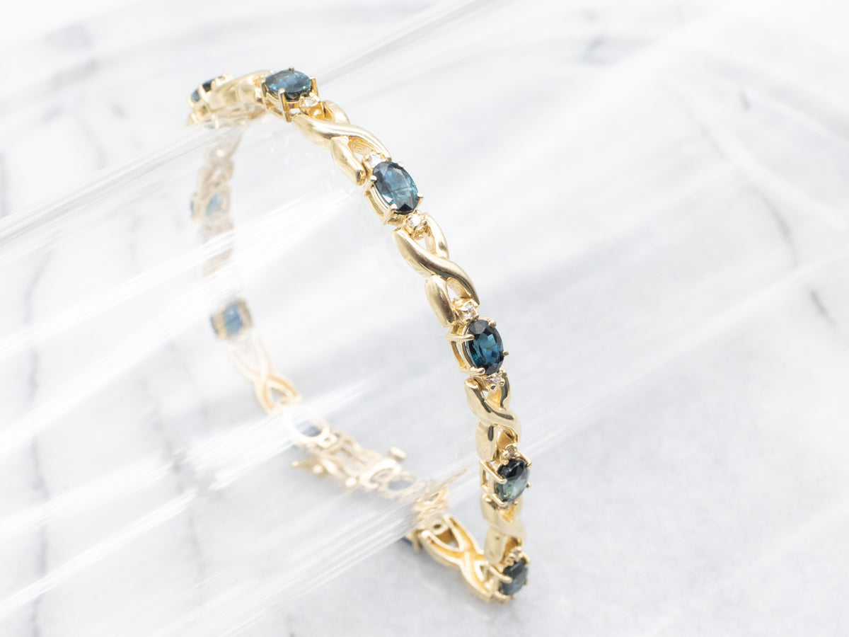 Sapphire and Diamond Infinity Link Bracelet