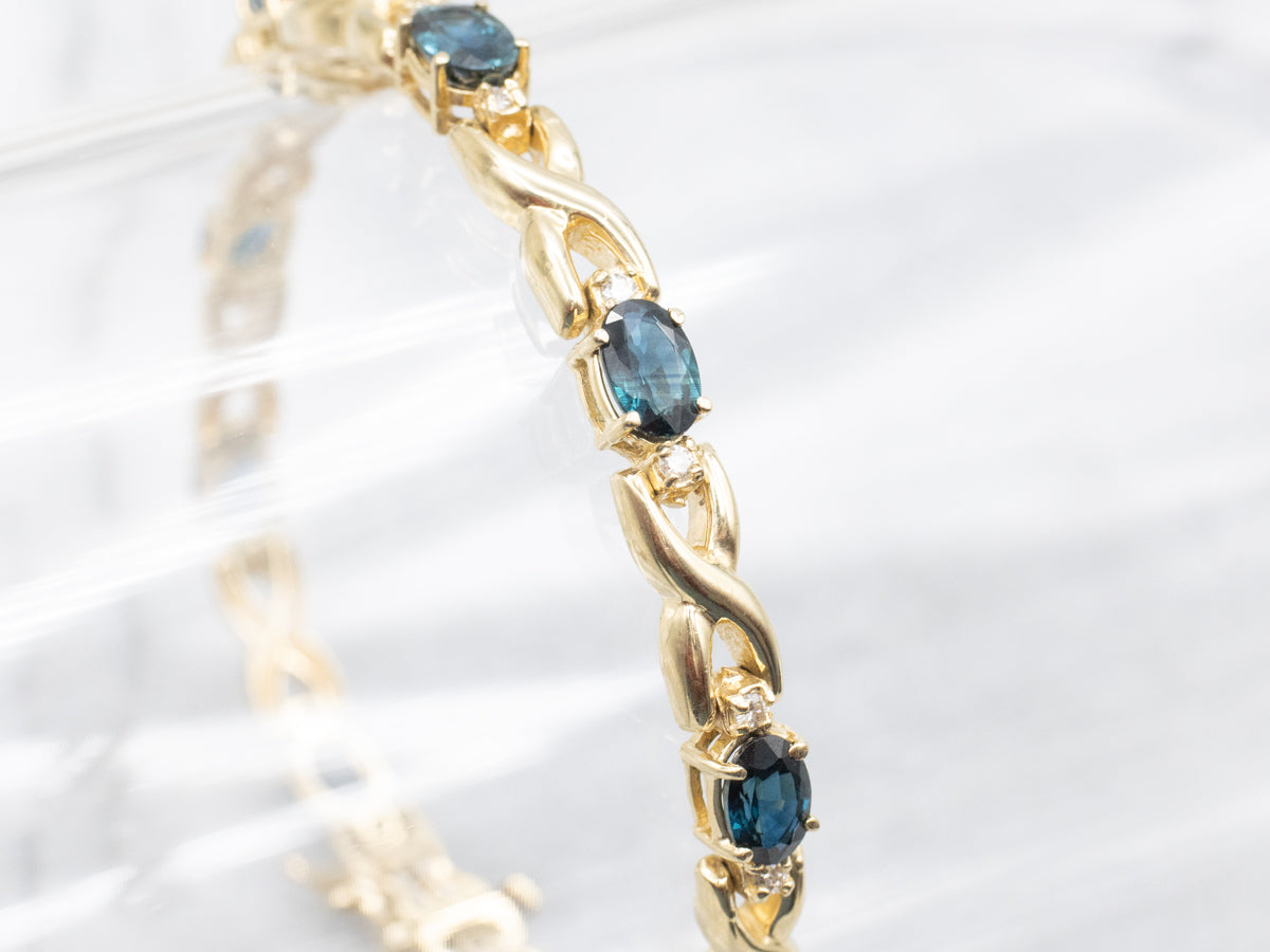 Sapphire and Diamond Infinity Link Bracelet