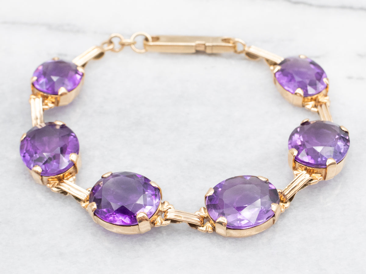 Yellow Gold Amethyst Bracelet