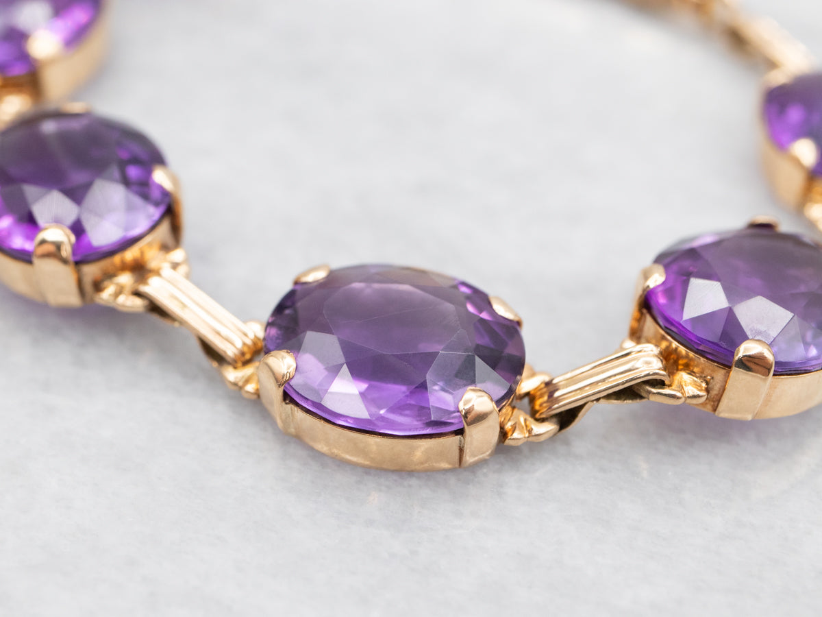 Yellow Gold Amethyst Bracelet