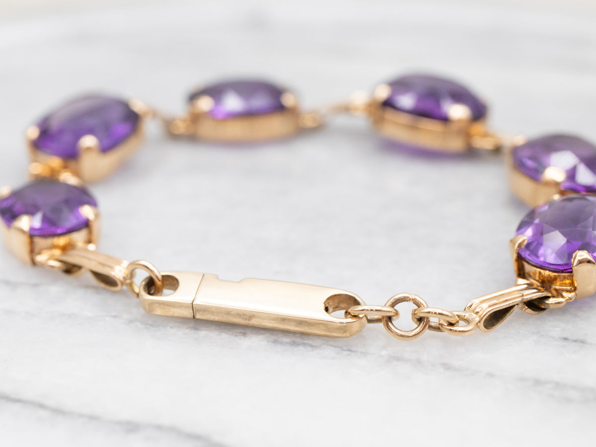 Yellow Gold Amethyst Bracelet