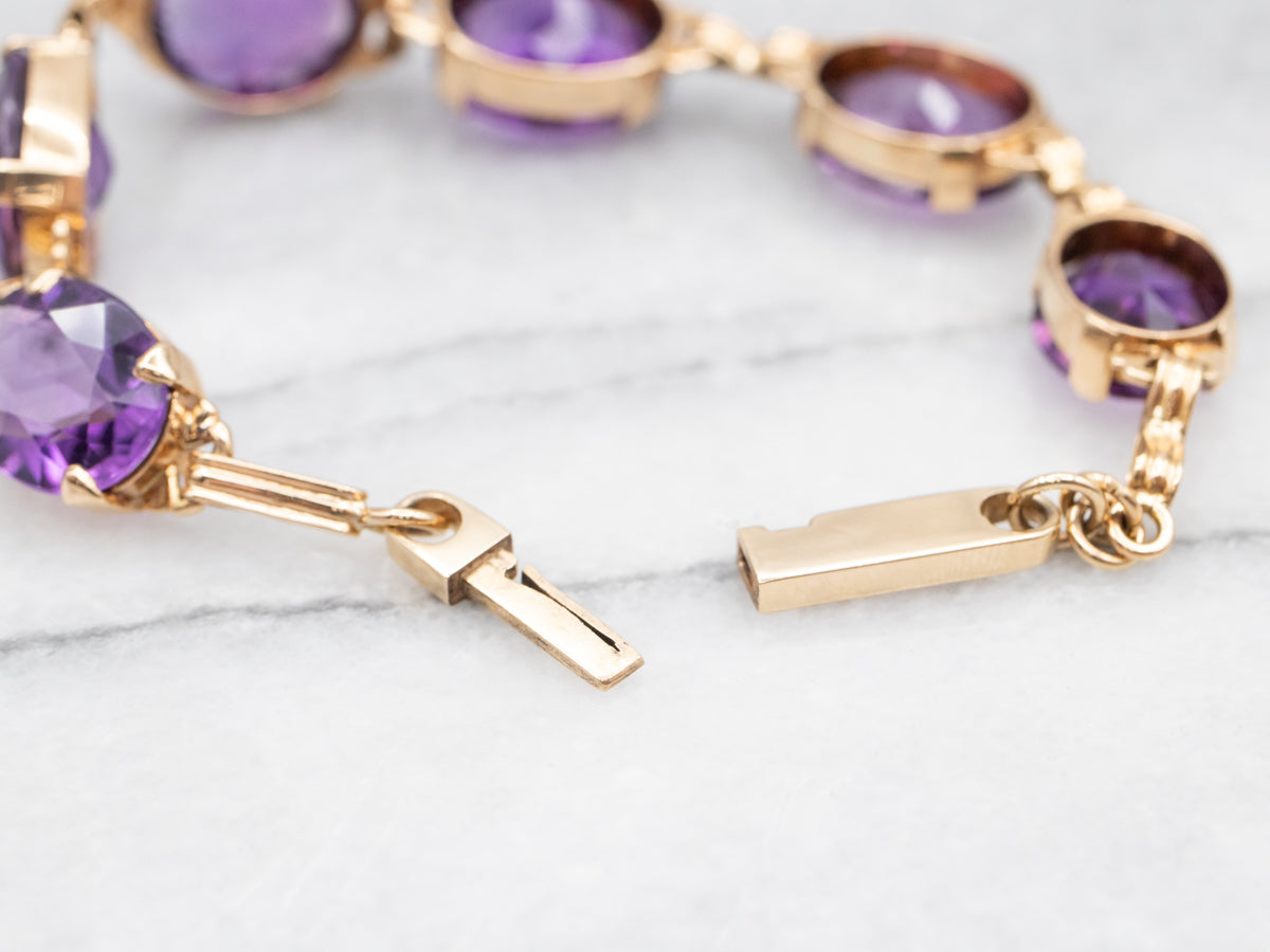 Yellow Gold Amethyst Bracelet