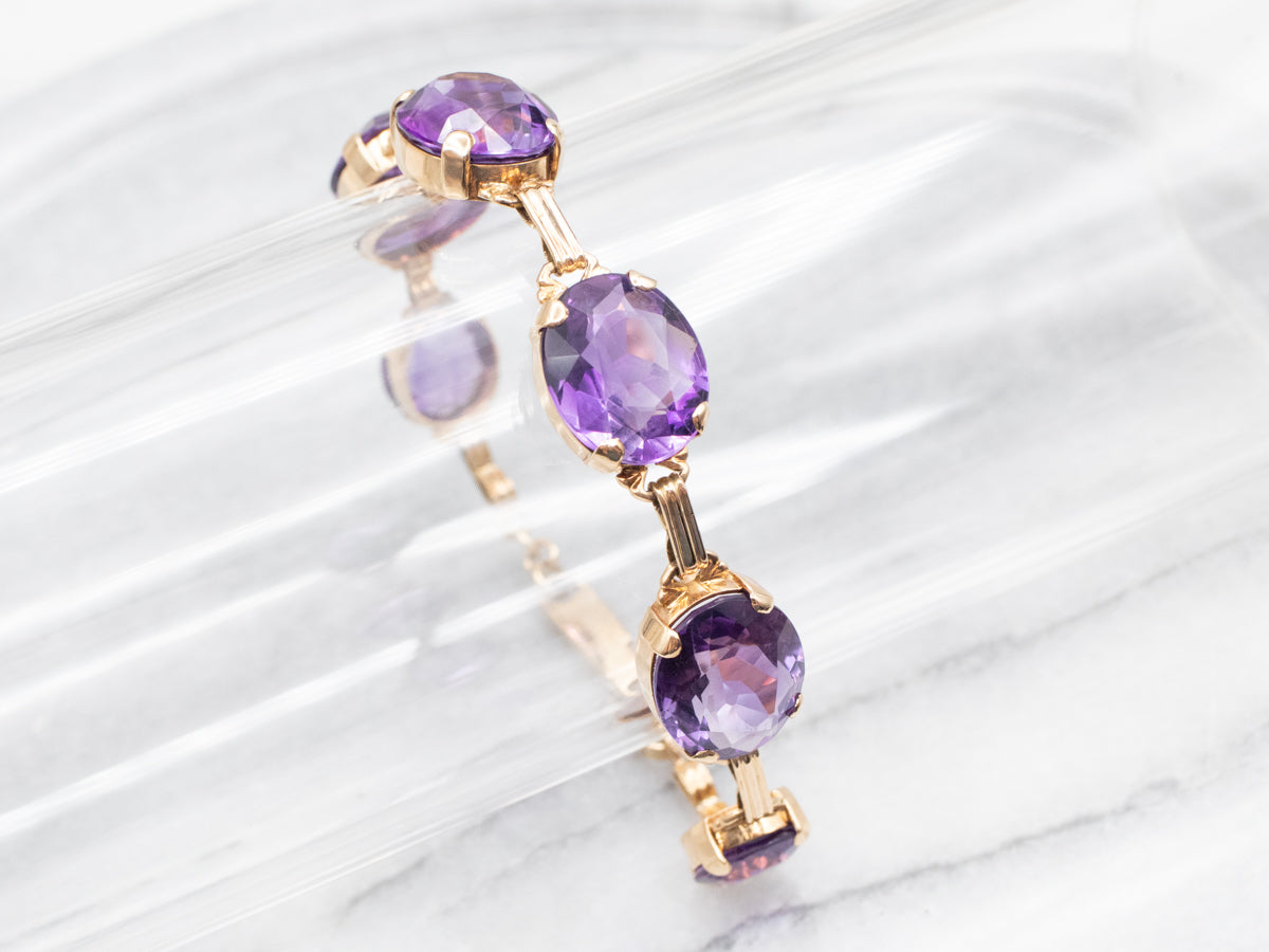 Yellow Gold Amethyst Bracelet