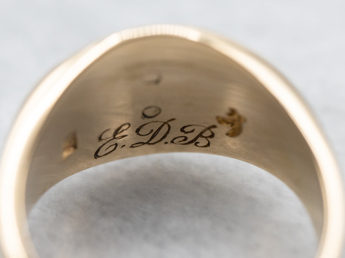 Antique Black Onyx Order of the Eastern Star Ring