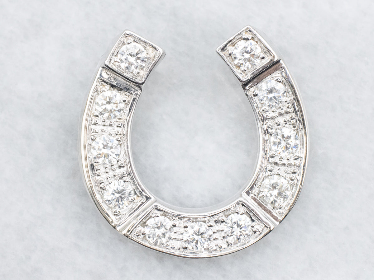 Stunning Diamond Horseshoe Slide Pendant