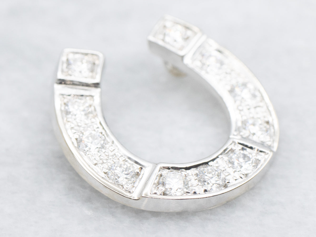 Stunning Diamond Horseshoe Slide Pendant
