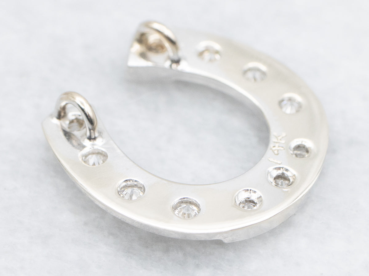Stunning Diamond Horseshoe Slide Pendant