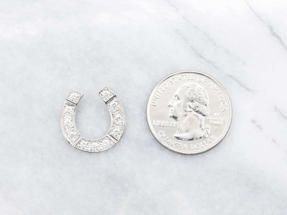 Stunning Diamond Horseshoe Slide Pendant