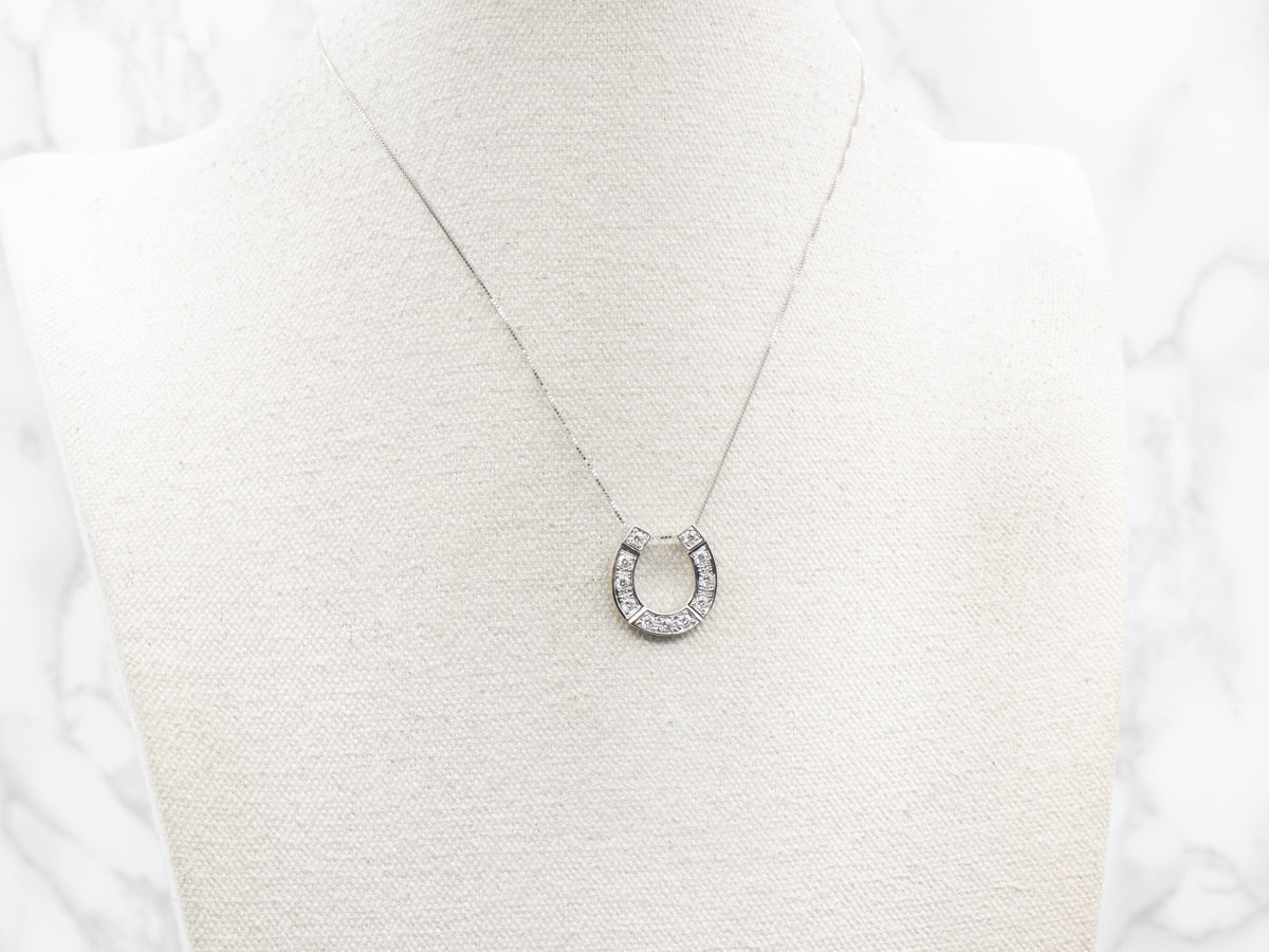 Stunning Diamond Horseshoe Slide Pendant