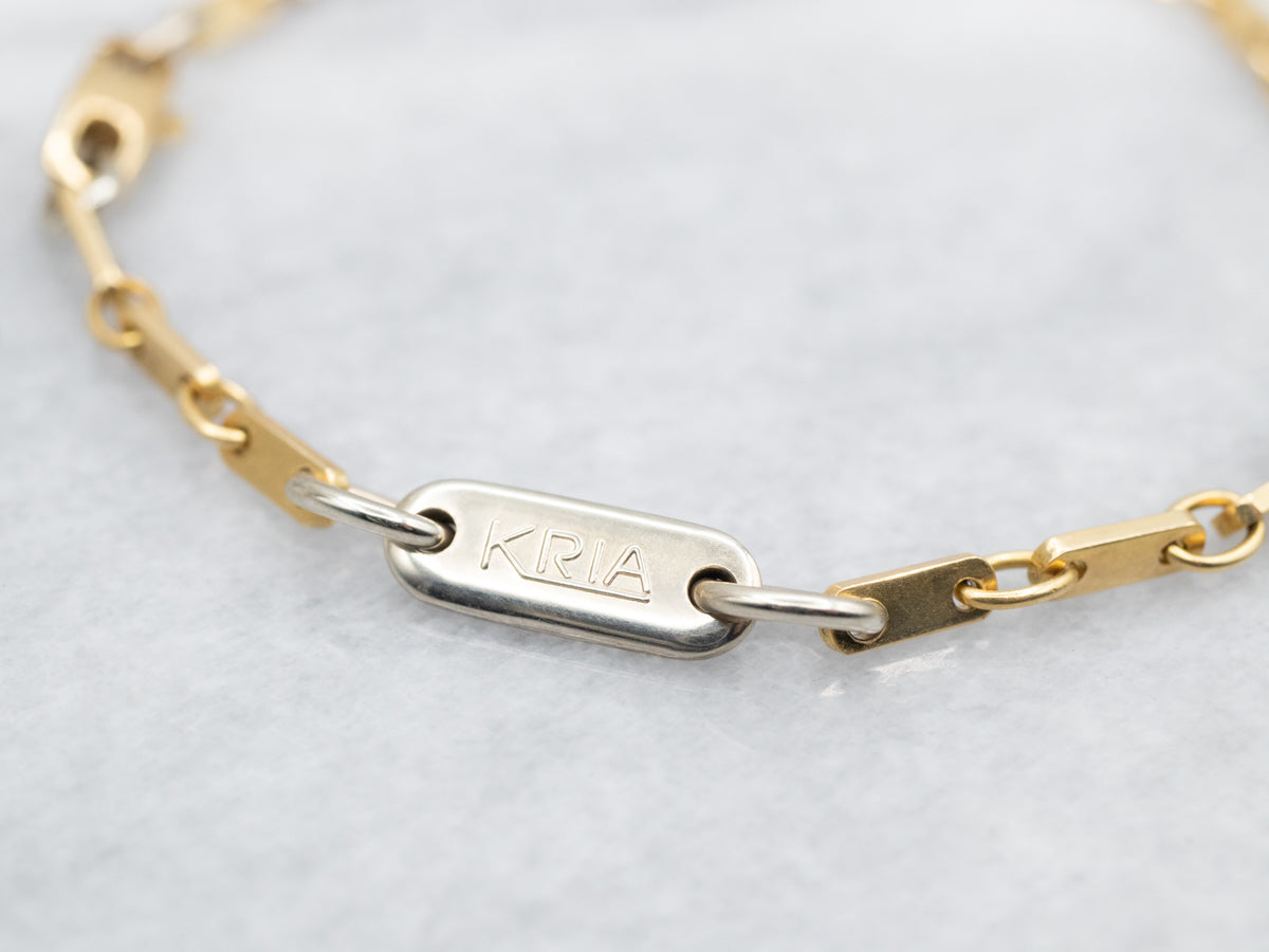 Two Tone Gold Kria Link Bracelet