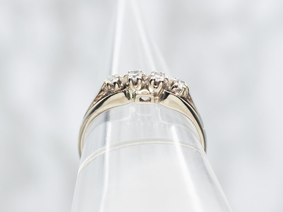 Vintage White Gold Diamond Band