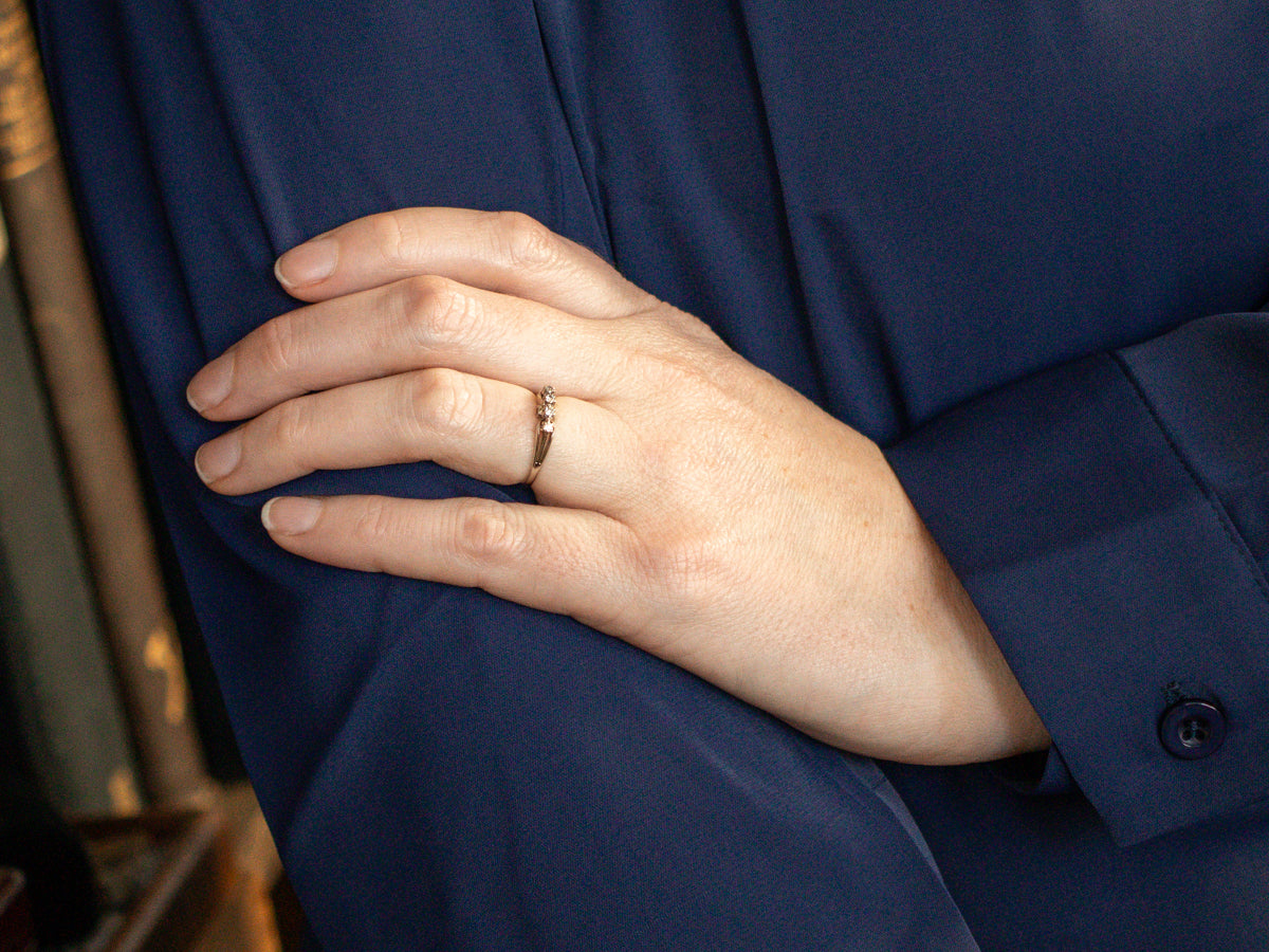 Vintage White Gold Diamond Band