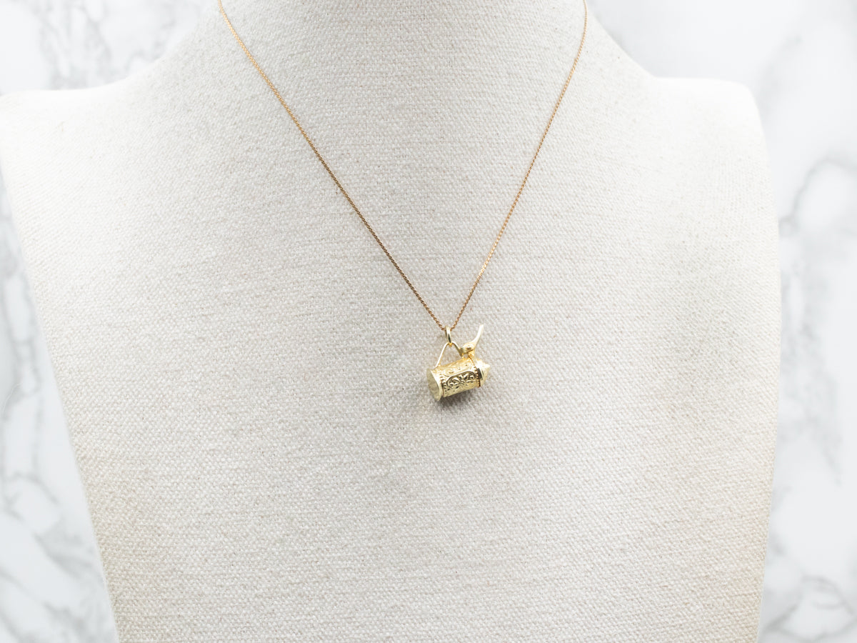 Floral Beer Stein Charm with Opening Lid