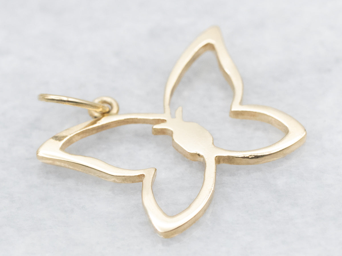 Yellow Gold Open Butterfly Pendant