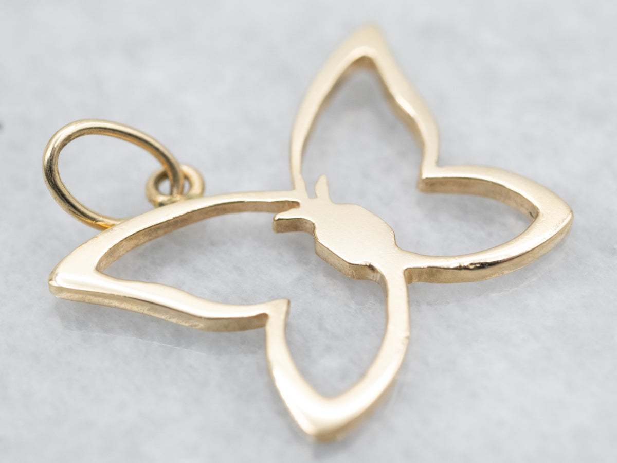Yellow Gold Open Butterfly Pendant