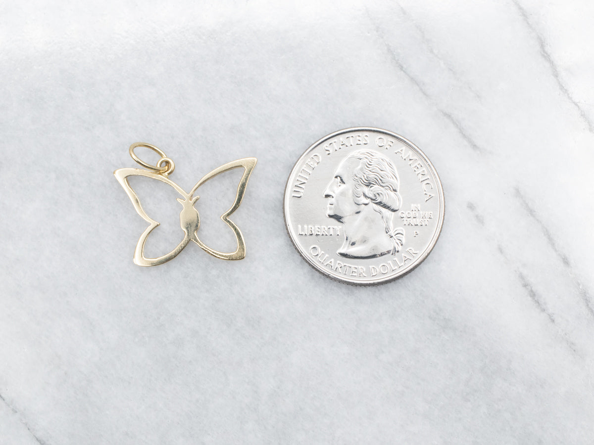 Yellow Gold Open Butterfly Pendant
