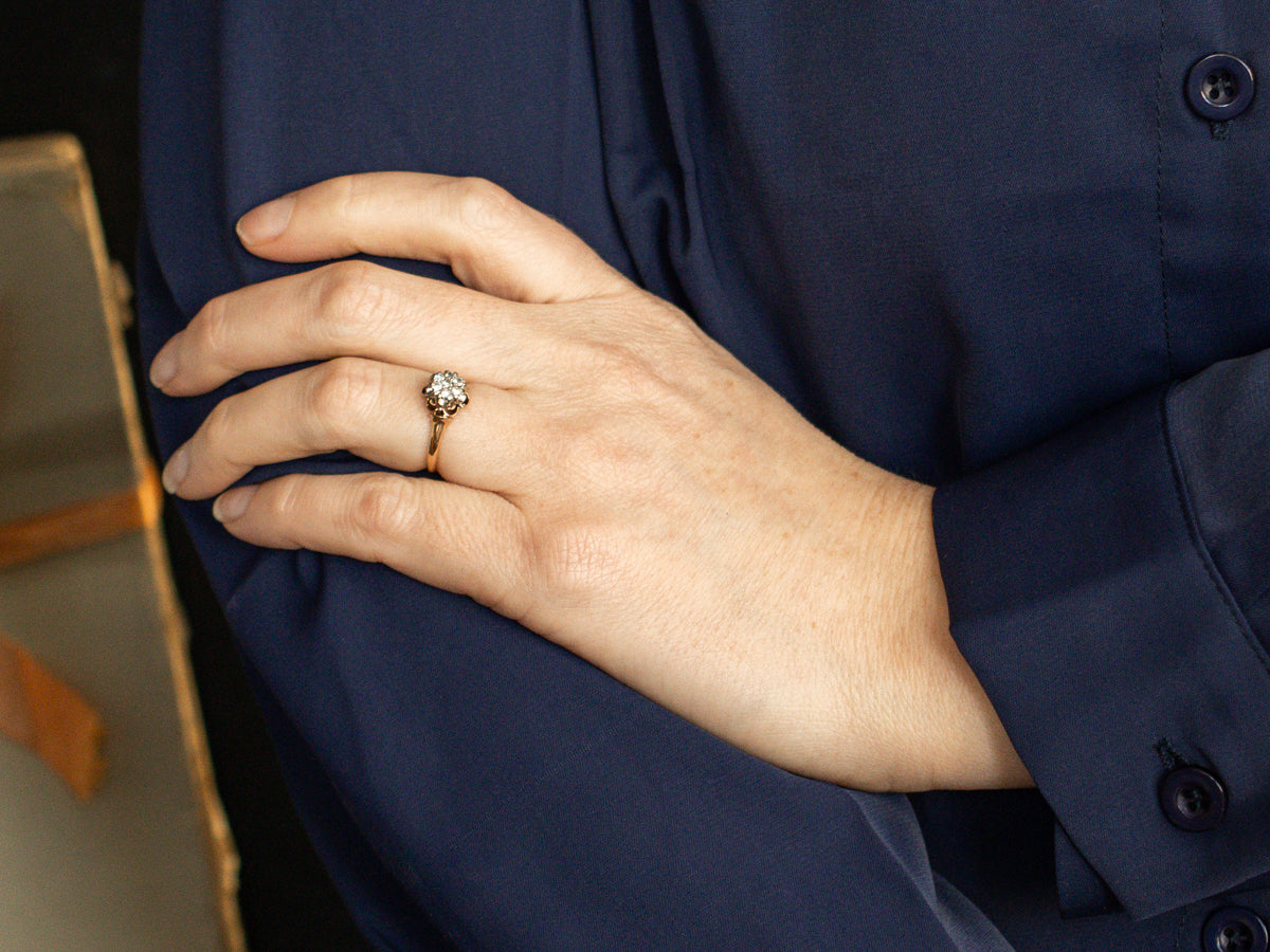 Mixed Era Diamond Cluster Engagement Ring