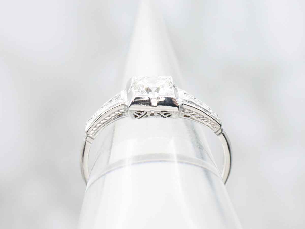 Platinum 1950s Diamond Engagement Ring