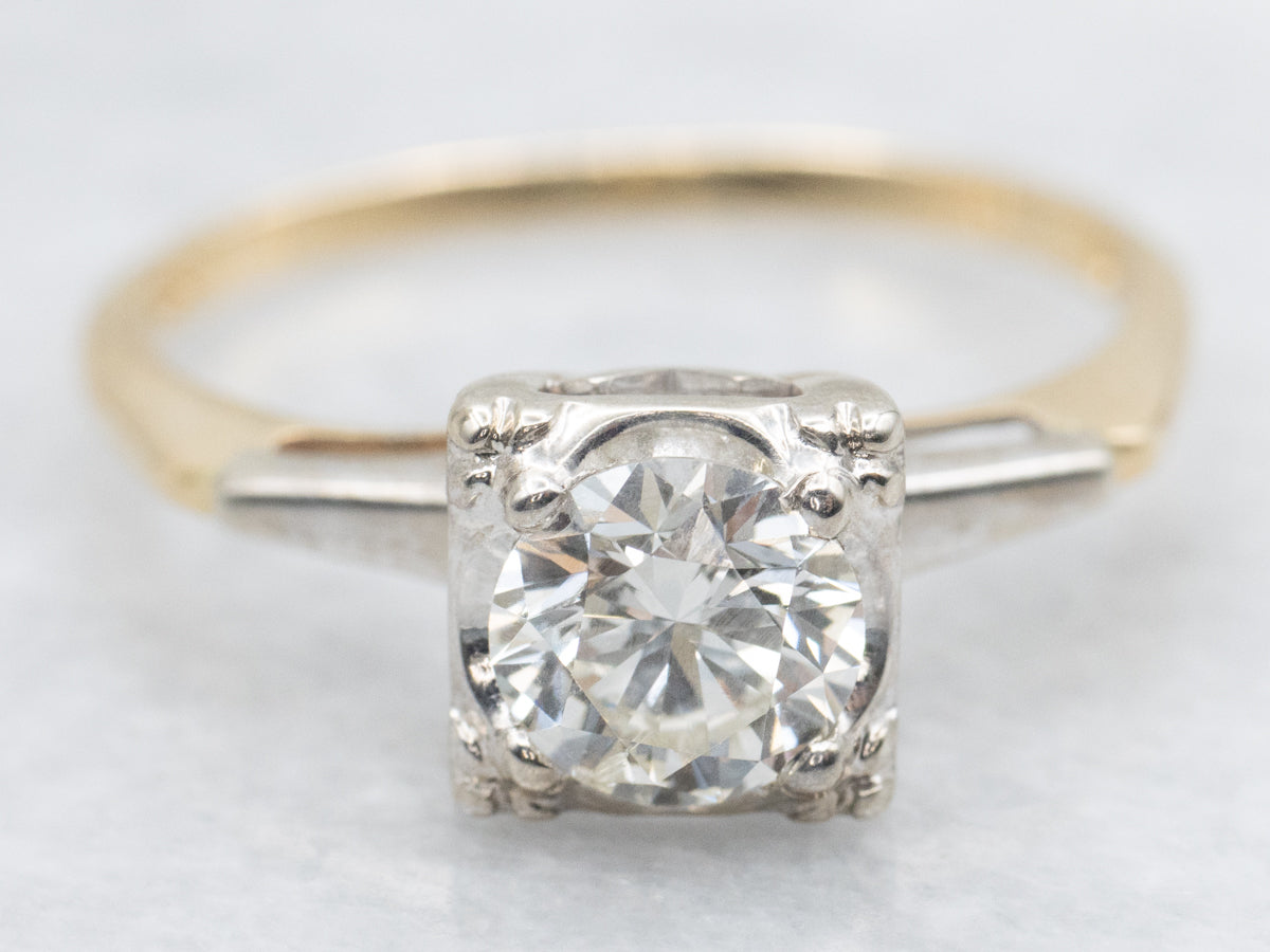 1950s Illusion Set Diamond Solitaire Engagement Ring