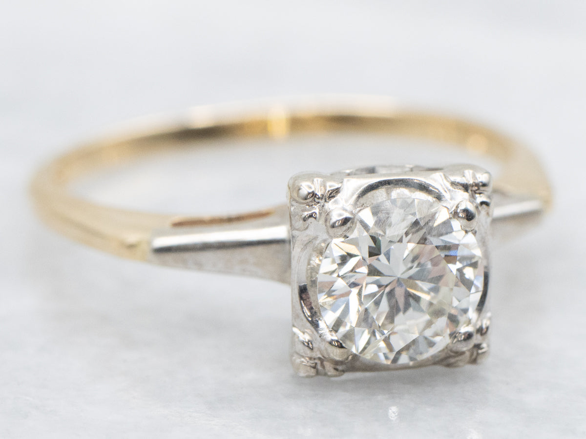 1950s Illusion Set Diamond Solitaire Engagement Ring