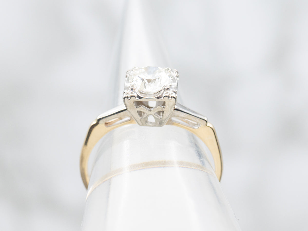 1950s Illusion Set Diamond Solitaire Engagement Ring
