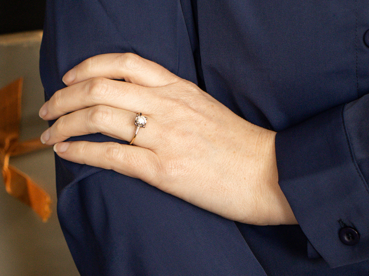 1950s Illusion Set Diamond Solitaire Engagement Ring