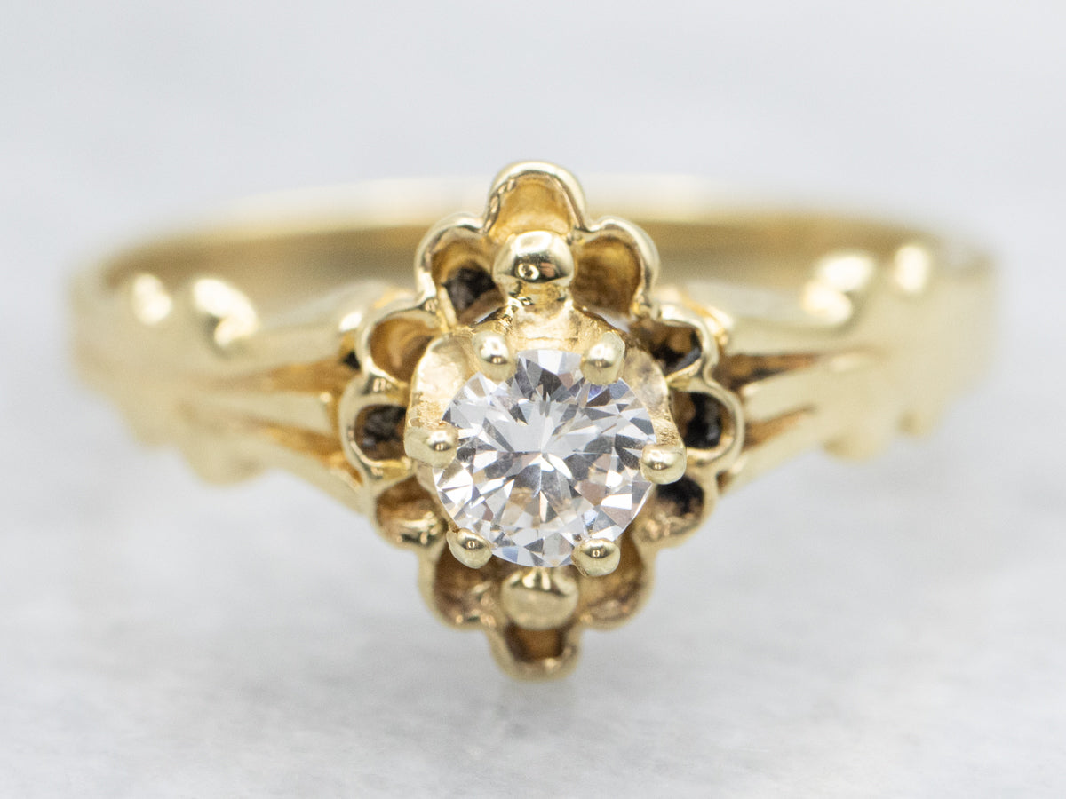 Victorian Diamond Solitaire Engagement Ring