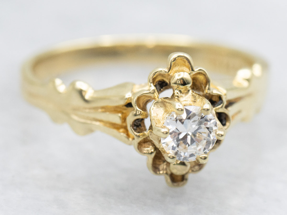 Victorian Diamond Solitaire Engagement Ring