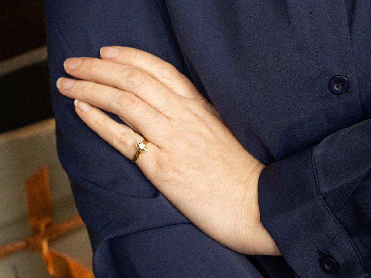 Victorian Diamond Solitaire Engagement Ring