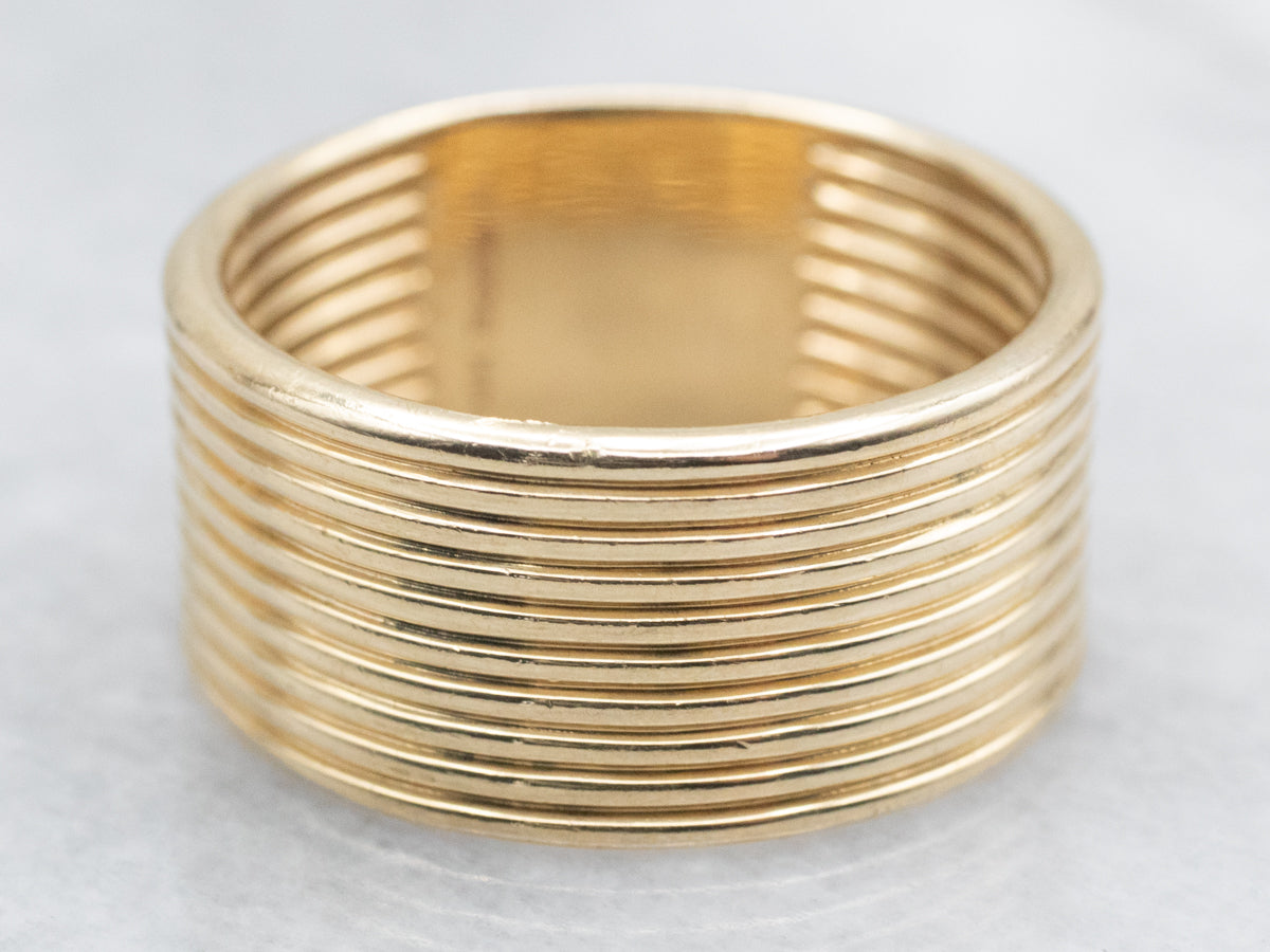 Wide Grooved Wedding Band