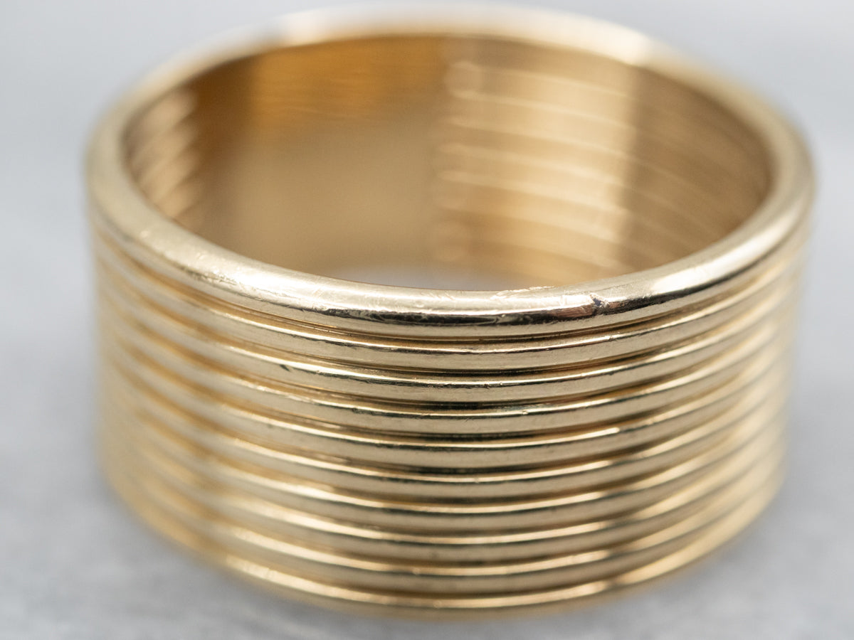 Wide Grooved Wedding Band